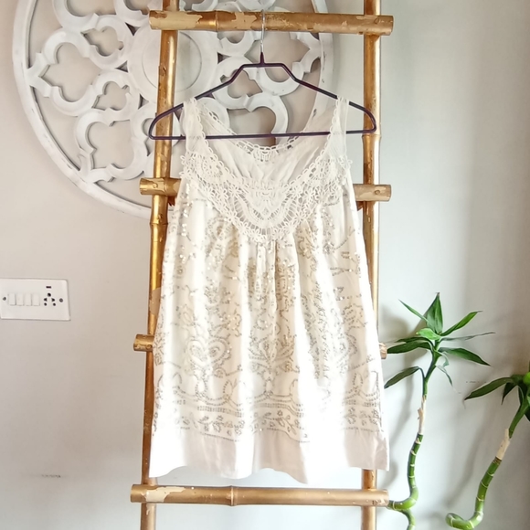 Macrame Sequin Boho Top - Picture 3 of 15